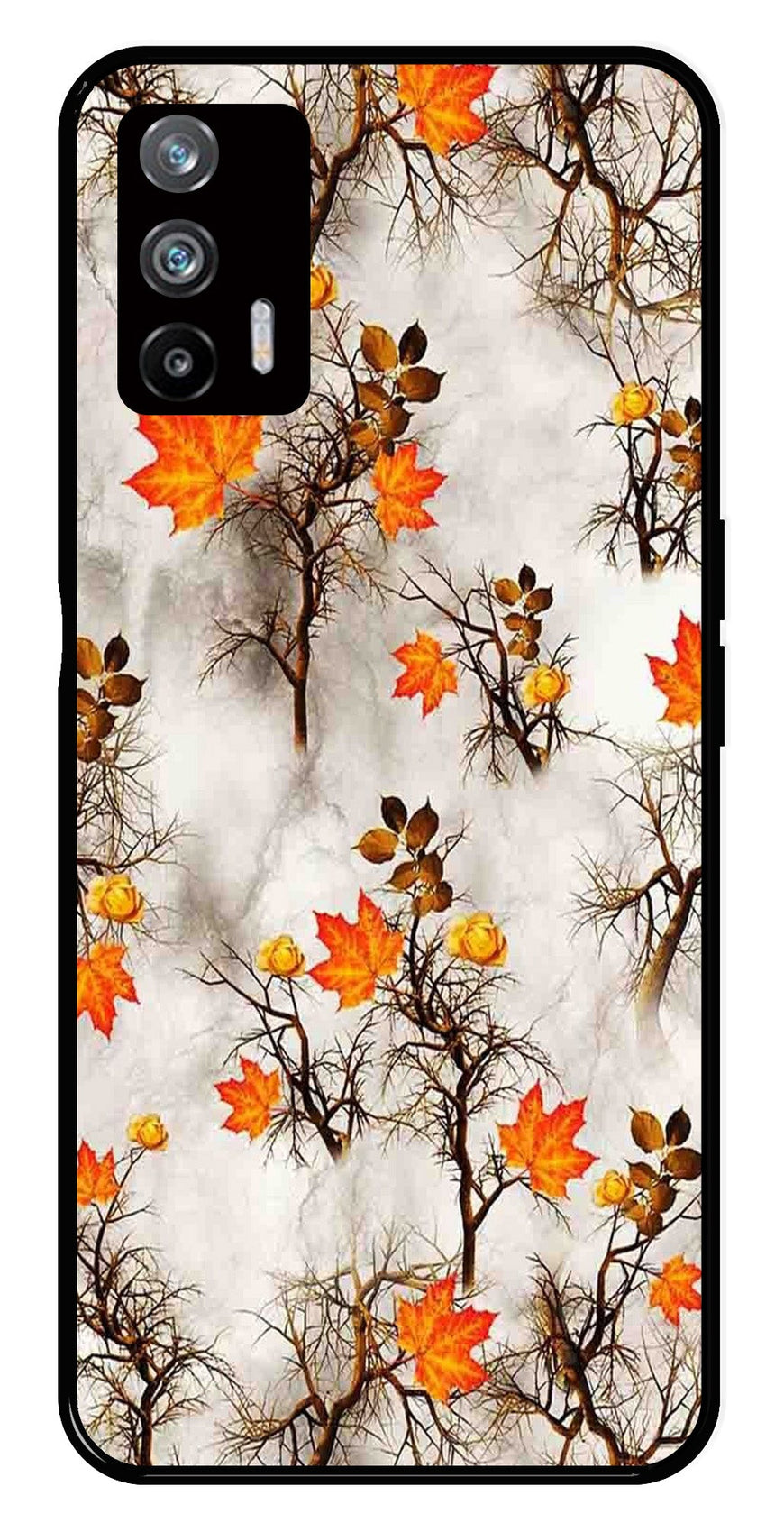 Autumn leaves Metal Mobile Case for Realme X7 Max 5G   (Design No -55)