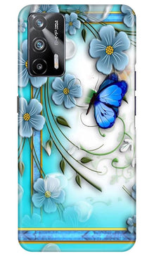 Blue Butterfly Mobile Back Case for Realme X7 Max 5G (Design - 21)