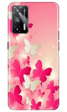 White Pick Butterflies Mobile Back Case for Realme X7 Max 5G (Design - 28)