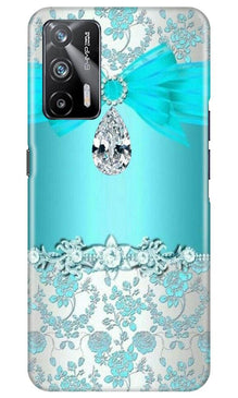 Shinny Blue Background Mobile Back Case for Realme X7 Max 5G (Design - 32)