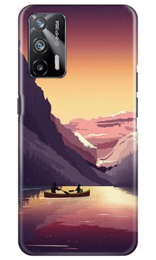 Mountains Boat Mobile Back Case for Realme X7 Max 5G (Design - 181)