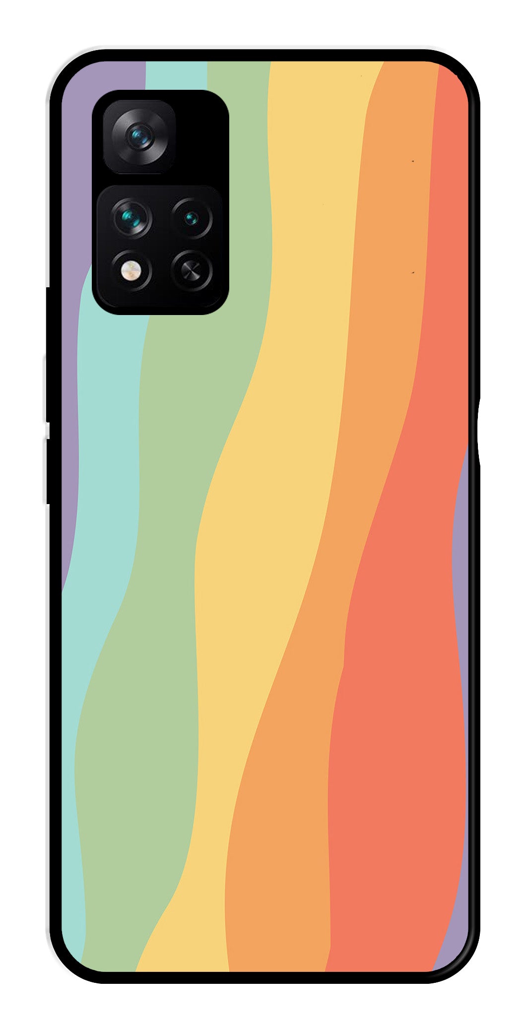 Muted Rainbow Metal Mobile Case for Xiaomi 11i 5G   (Design No -02)