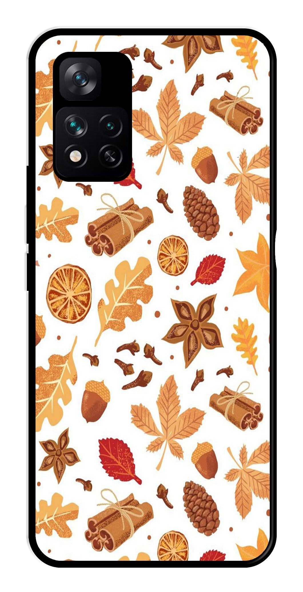 Autumn Leaf Metal Mobile Case for Xiaomi 11i 5G   (Design No -19)