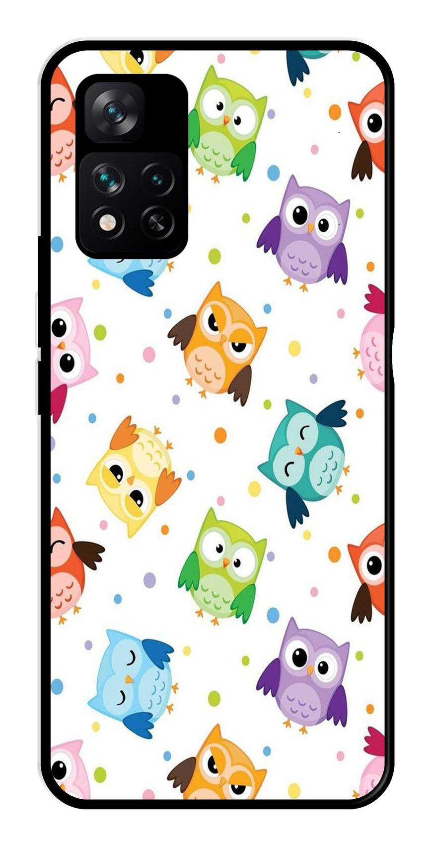 Owls Pattern Metal Mobile Case for Xiaomi 11i 5G   (Design No -20)