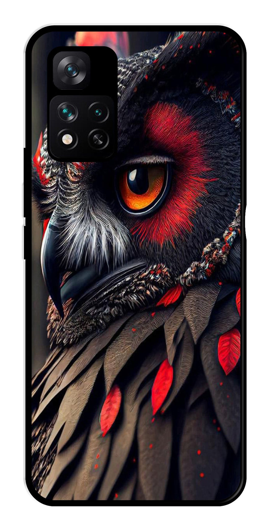 Owl Design Metal Mobile Case for Xiaomi 11i 5G   (Design No -26)