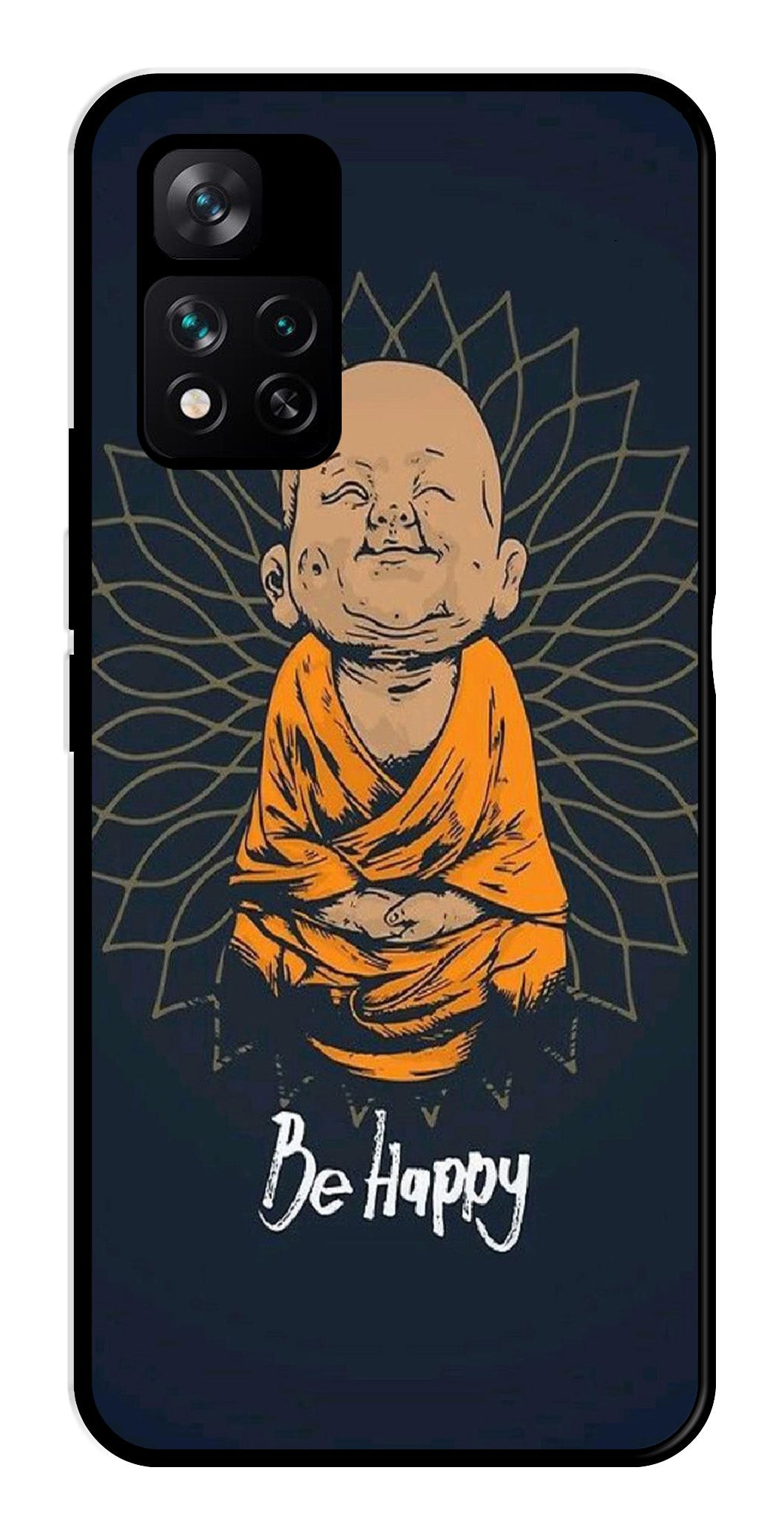 Be Happy Metal Mobile Case for Xiaomi 11i 5G   (Design No -27)