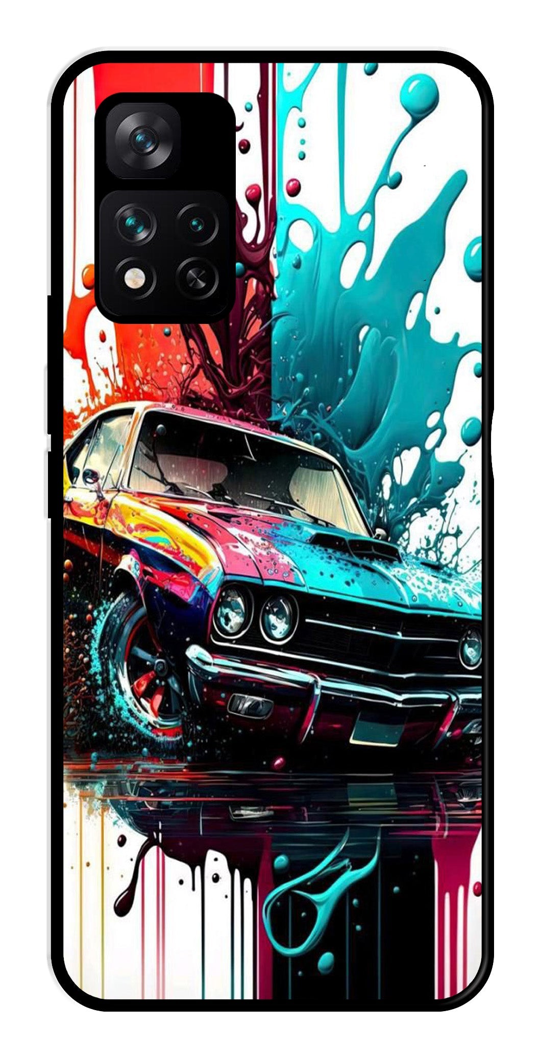 Vintage Car Metal Mobile Case for Xiaomi 11i 5G   (Design No -29)