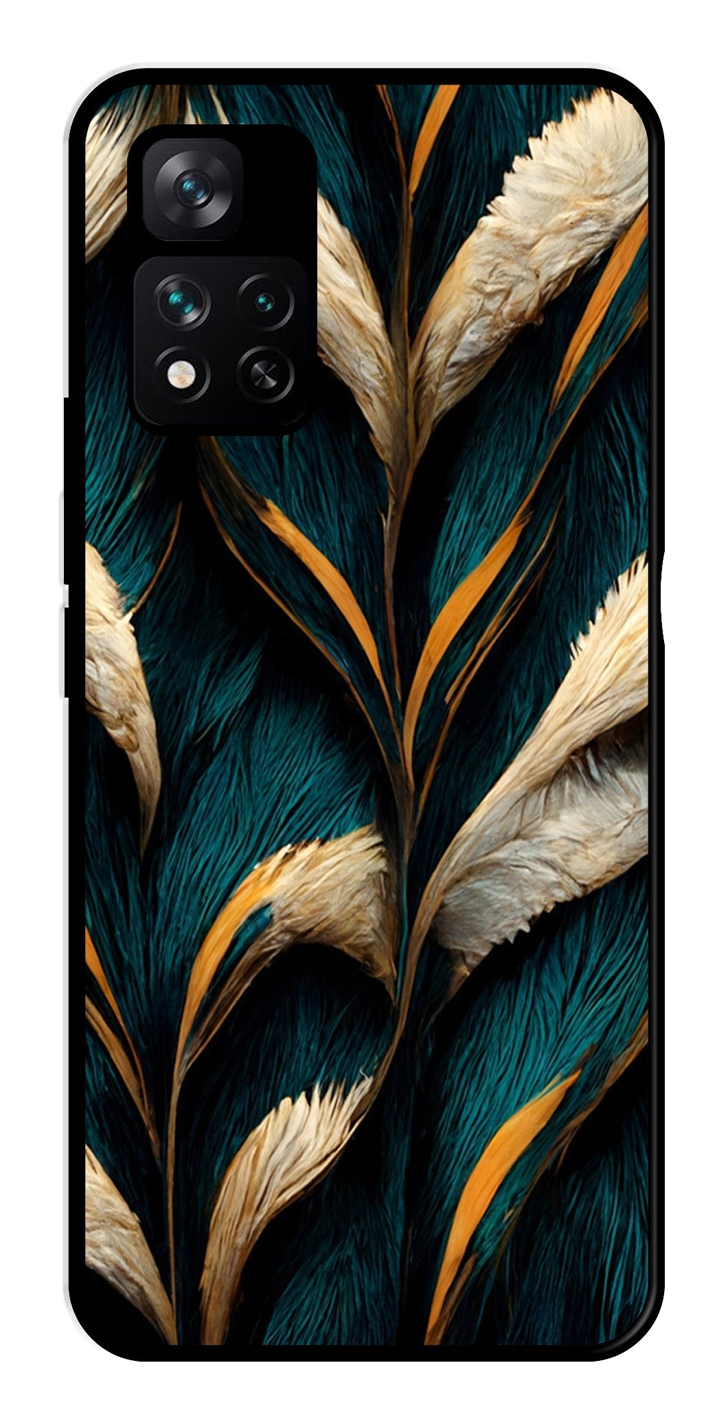 Feathers Metal Mobile Case for Xiaomi 11i 5G   (Design No -30)