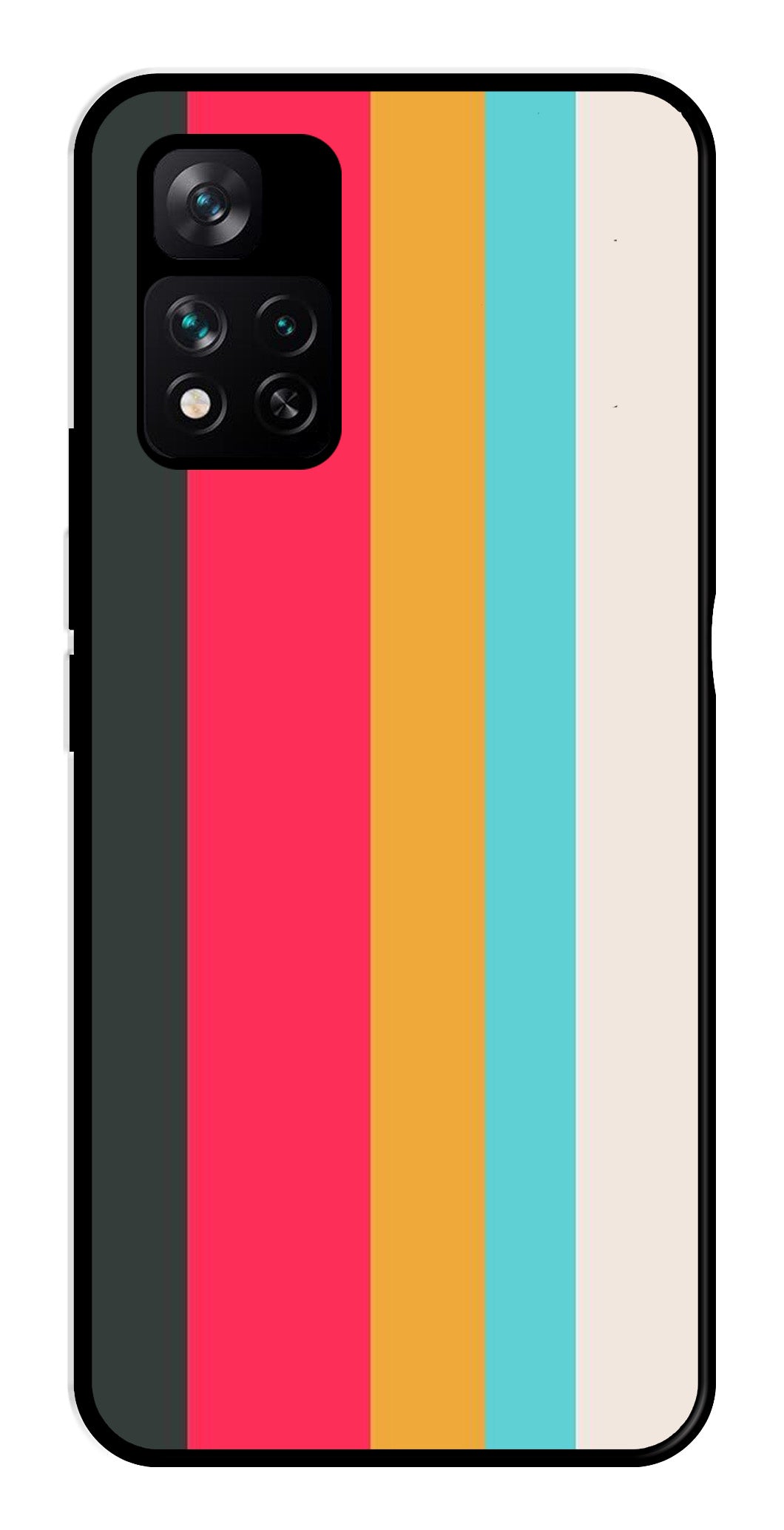 Muted Rainbow Metal Mobile Case for Xiaomi 11i 5G   (Design No -31)