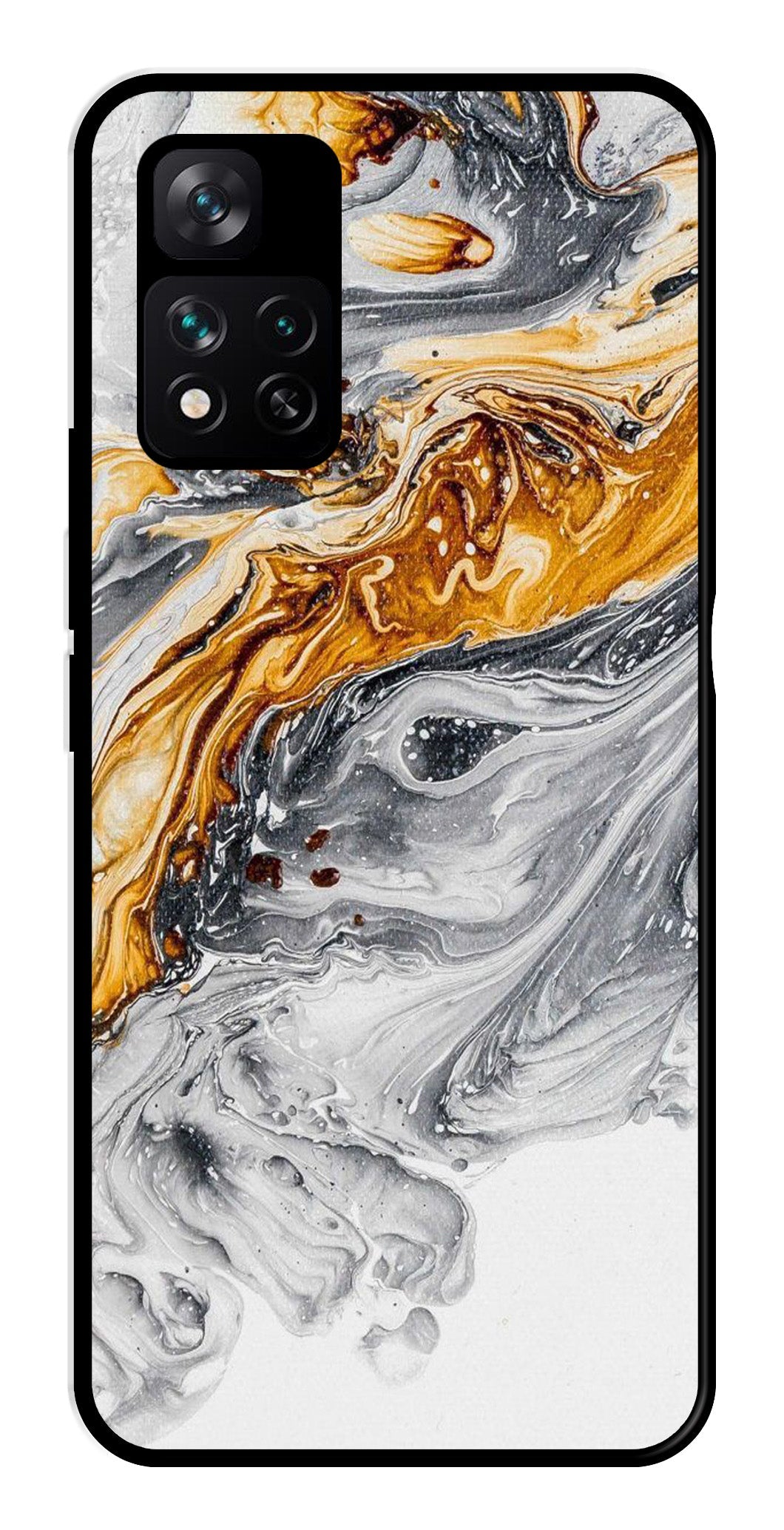 Marble Pattern Metal Mobile Case for Xiaomi 11i 5G   (Design No -36)