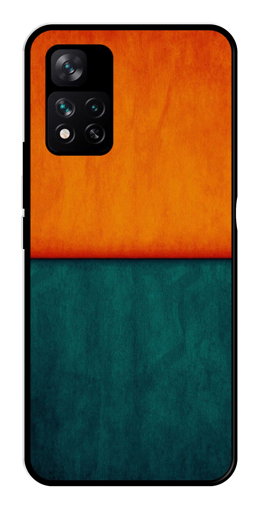 Orange Green Pattern Metal Mobile Case for Xiaomi 11i 5G   (Design No -45)