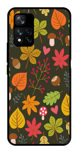 Leaves Design Metal Mobile Case for Xiaomi 11i 5G   (Design No -51)