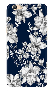 White flowers Blue Background Mobile Back Case for Vivo Y81i (Design - 14)