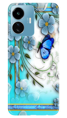 Blue Butterfly Mobile Back Case for iQOO Z6 Lite 5G (Design - 21)