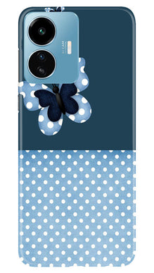 White dots Butterfly Mobile Back Case for iQOO Z6 Lite 5G (Design - 31)