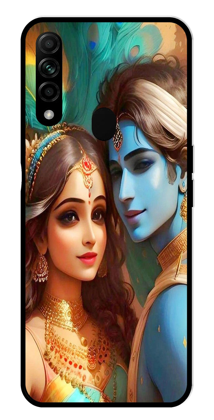 Lord Radha Krishna Metal Mobile Case for Oppo A31   (Design No -01)