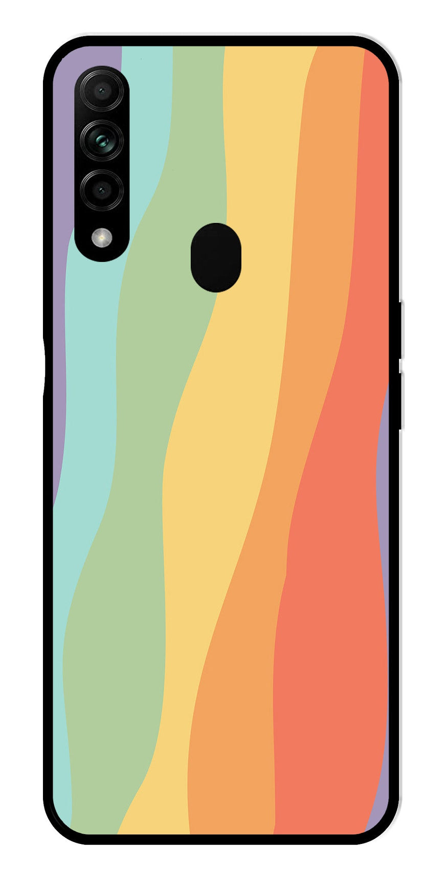 Muted Rainbow Metal Mobile Case for Oppo A31   (Design No -02)