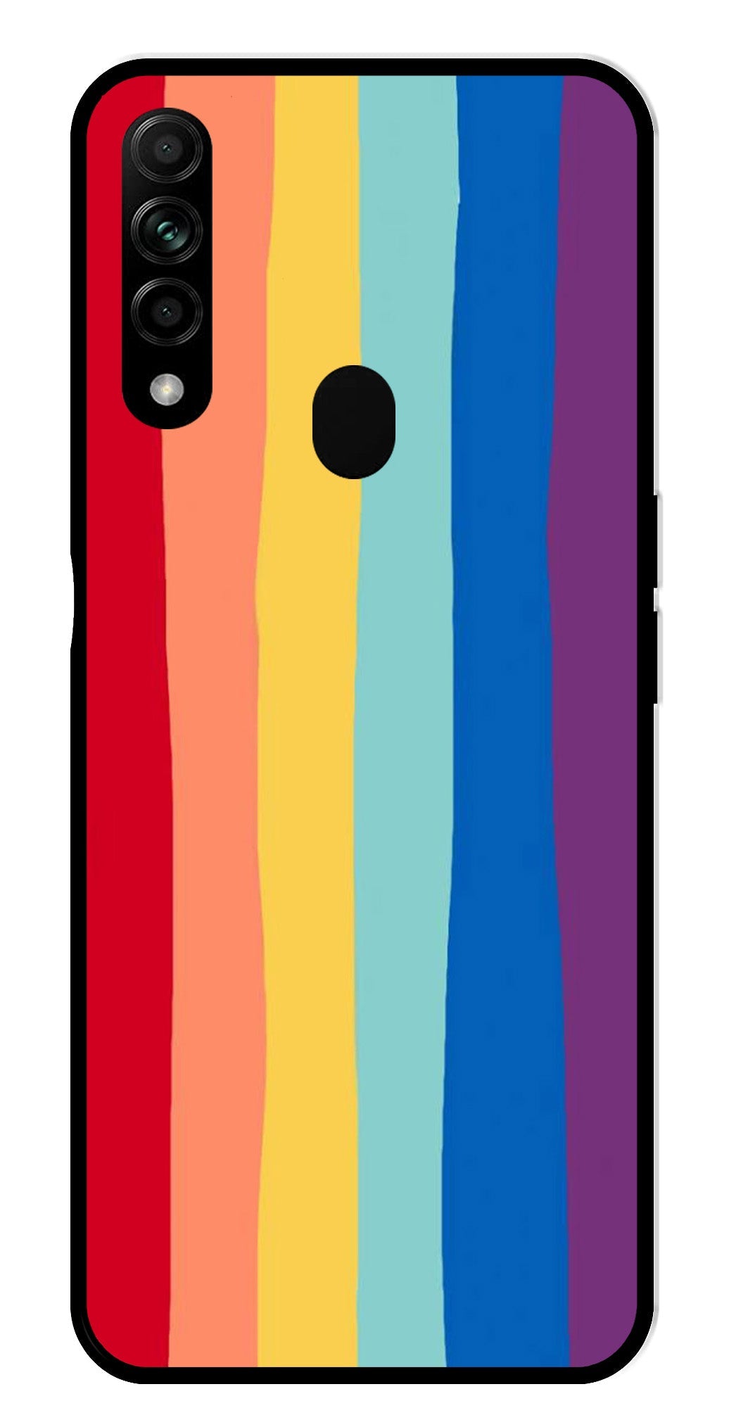 Rainbow MultiColor Metal Mobile Case for Oppo A31   (Design No -03)