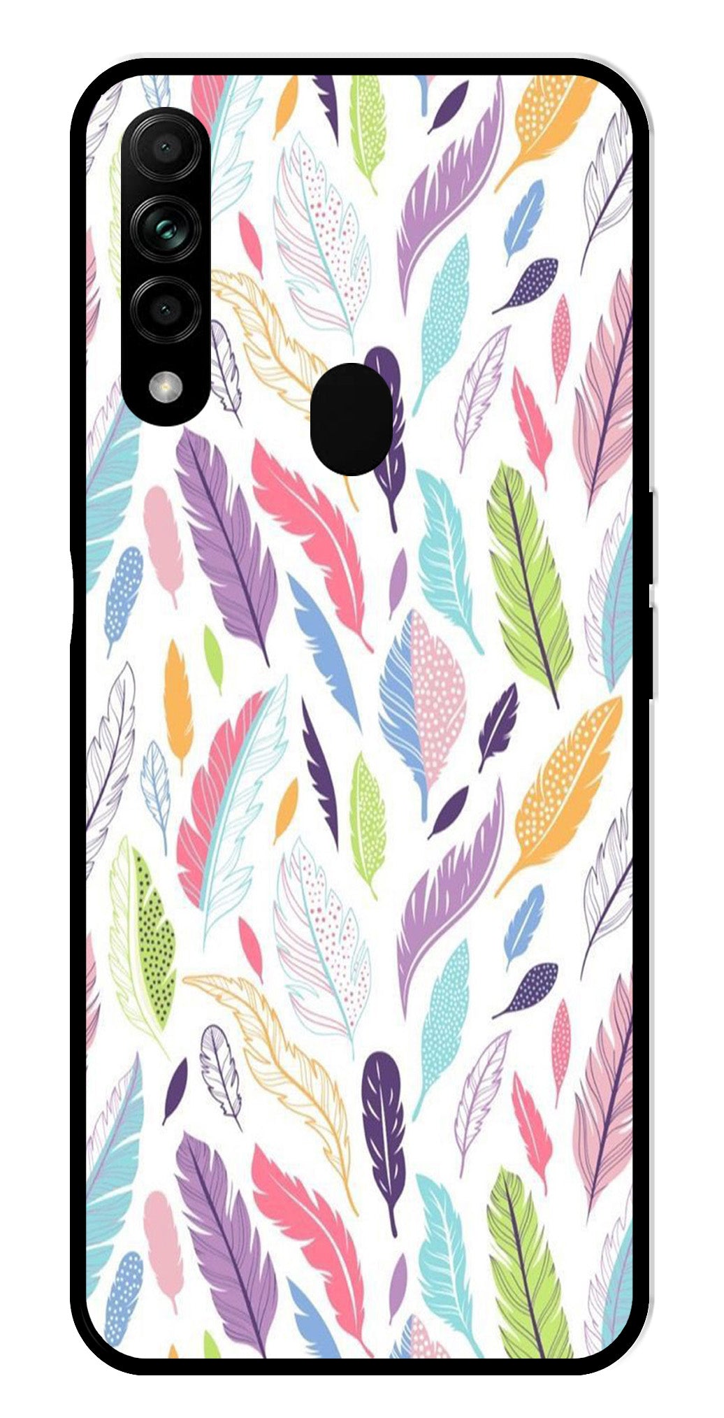 Colorful Feathers Metal Mobile Case for Oppo A31   (Design No -06)