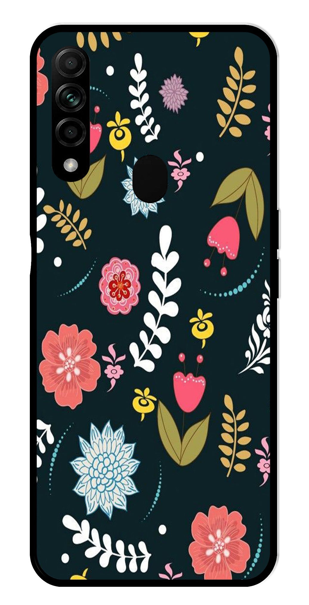 Floral Pattern2 Metal Mobile Case for Oppo A31   (Design No -12)