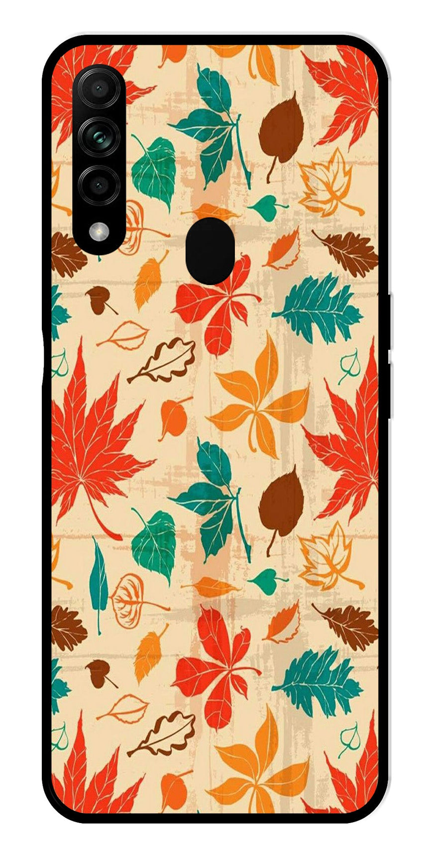 Leafs Design Metal Mobile Case for Oppo A31   (Design No -14)