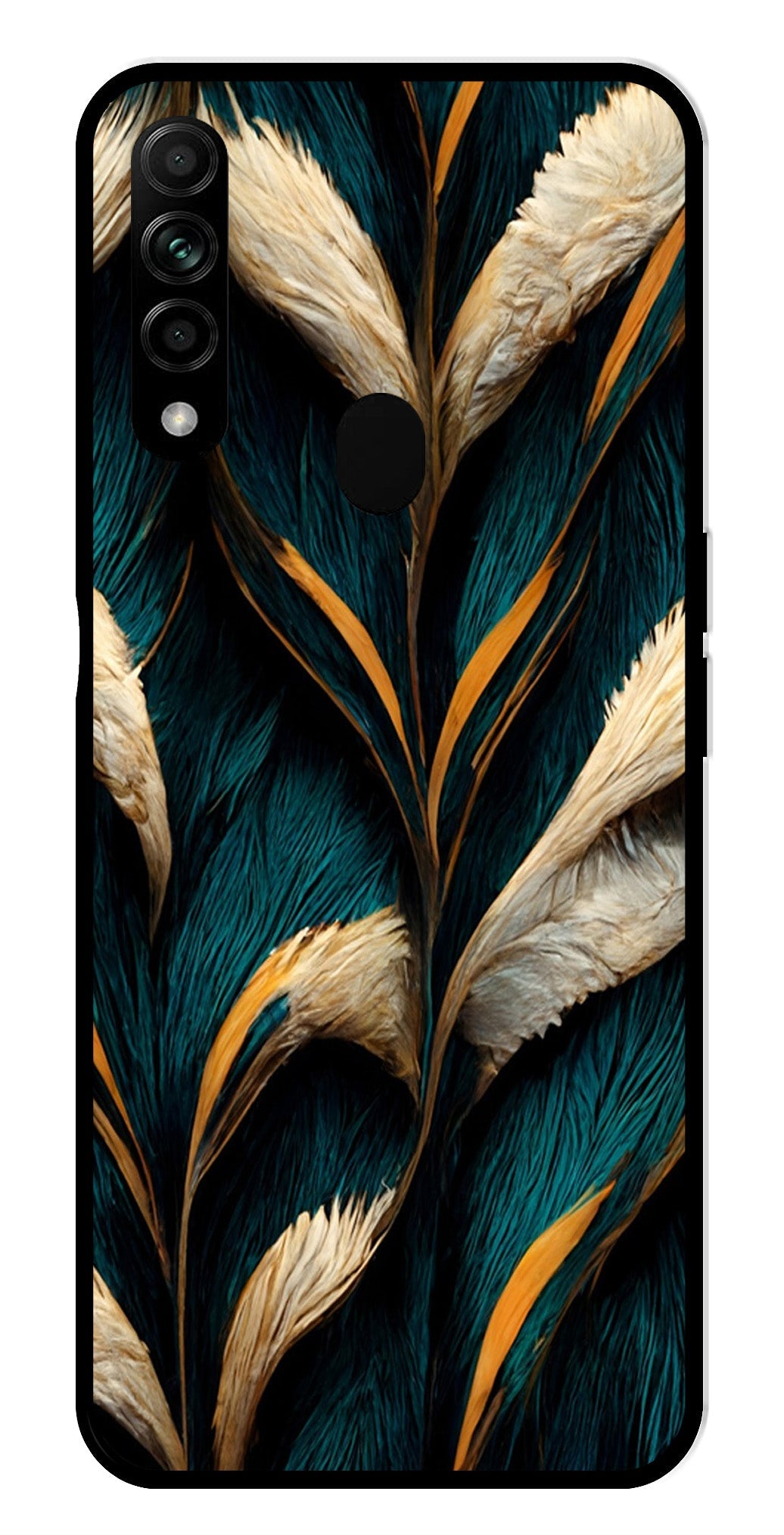 Feathers Metal Mobile Case for Oppo A31   (Design No -30)