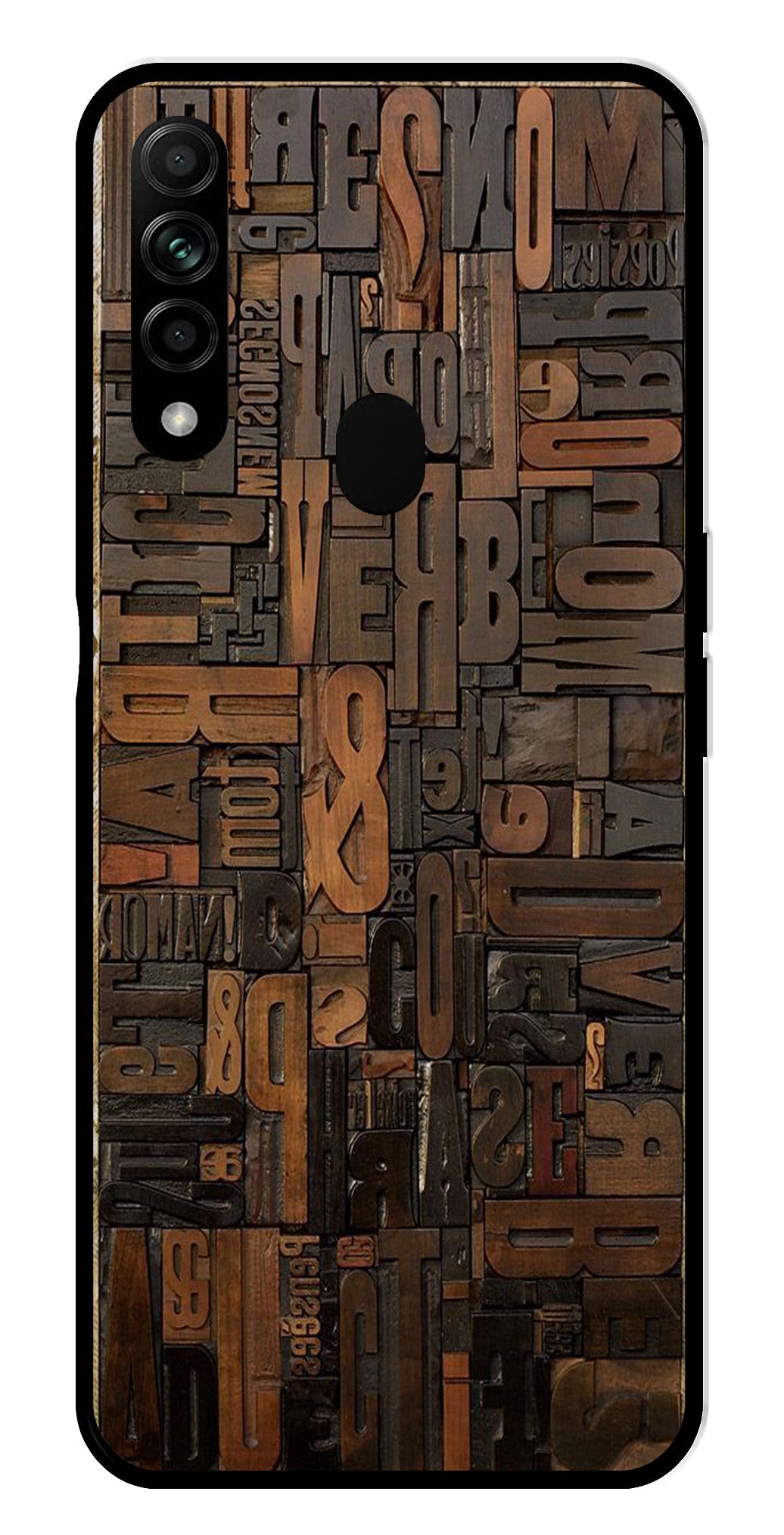 Alphabets Metal Mobile Case for Oppo A31   (Design No -32)