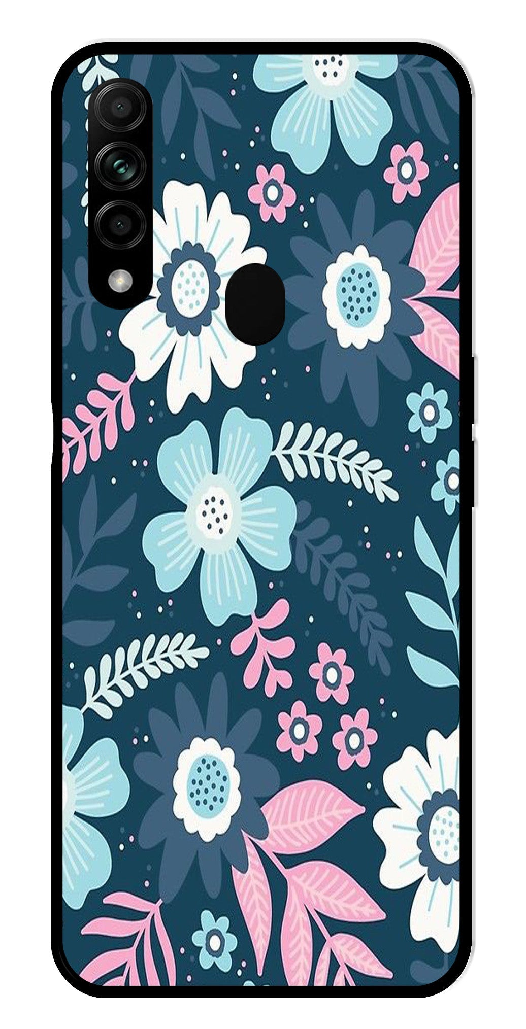 Flower Leaves Design Metal Mobile Case for Oppo A31   (Design No -50)