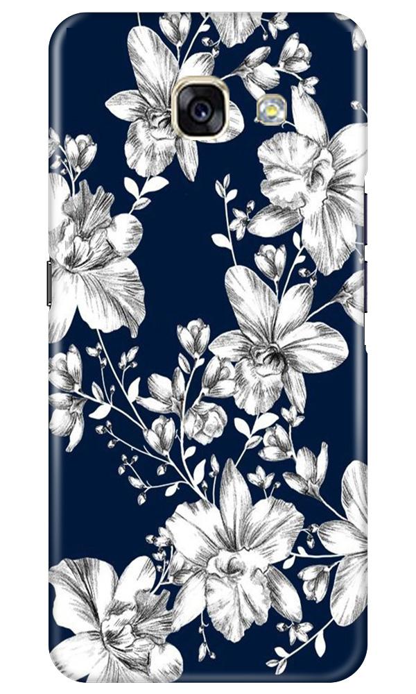 White flowers Blue Background Case for Samsung A5 2017