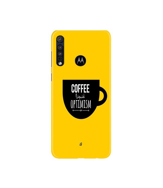 Coffee Optimism Mobile Back Case for Moto G8 Plus (Design - 353)