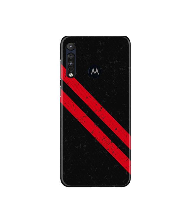 Black Red Pattern Mobile Back Case for Moto G8 Plus (Design - 373)