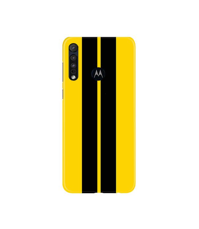 Black Yellow Pattern Mobile Back Case for Moto G8 Plus (Design - 377)