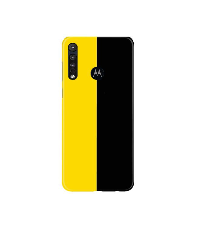 Black Yellow Pattern Mobile Back Case for Moto G8 Plus (Design - 397)