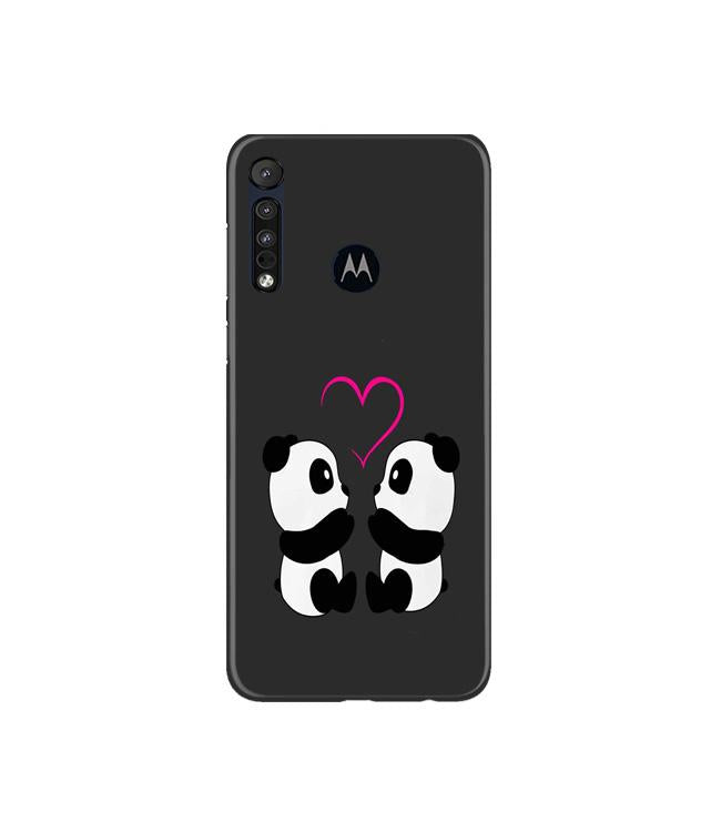 Panda Love Mobile Back Case for Moto G8 Plus (Design - 398)