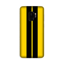 Black Yellow Pattern Mobile Back Case for Galaxy S9  (Design - 377)