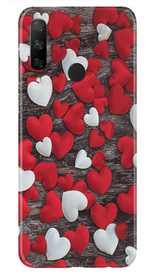 Red White Hearts Mobile Back Case for Honor 9x  (Design - 105)