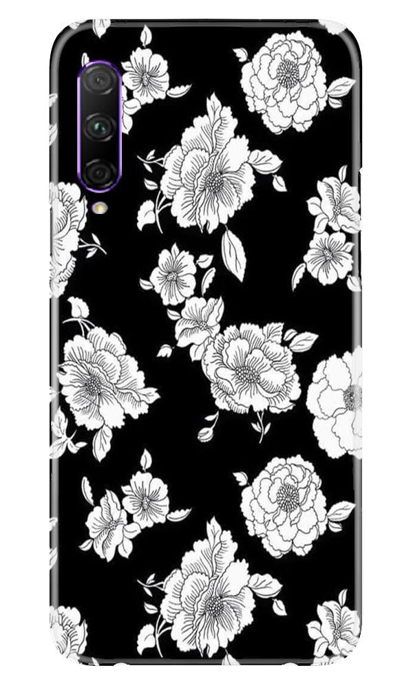 White flowers Black Background Case for Huawei Y9s