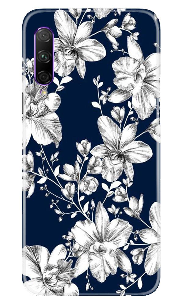 White flowers Blue Background Case for Huawei Y9s