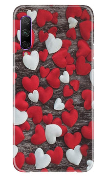 Red White Hearts Mobile Back Case for Huawei Y9s  (Design - 105)