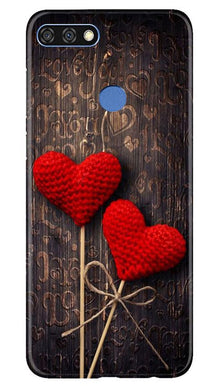 Red Hearts Mobile Back Case for Huawei 7C (Design - 80)