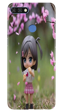 Cute Girl Mobile Back Case for Huawei 7C (Design - 92)