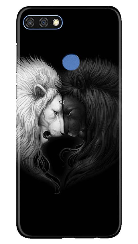 Dark White Lion Case for Huawei 7C  (Design - 140)