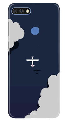 Clouds Plane Mobile Back Case for Huawei 7C (Design - 196)