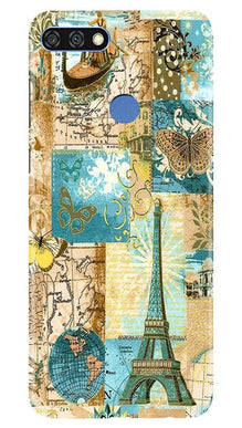 Travel Eiffel Tower Mobile Back Case for Huawei 7C (Design - 206)