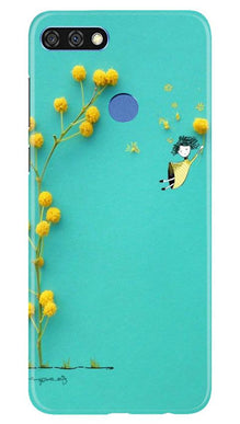 Flowers Girl Mobile Back Case for Huawei 7C (Design - 216)