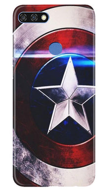 Captain America Shield Mobile Back Case for Huawei 7C (Design - 250)