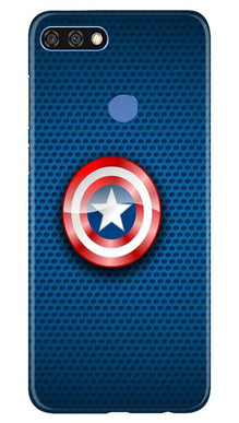 Captain America Shield Mobile Back Case for Huawei 7C (Design - 253)