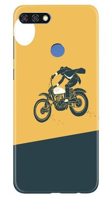 Bike Lovers Mobile Back Case for Huawei 7C (Design - 256)