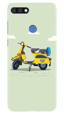 Vintage Scooter Mobile Back Case for Huawei 7C (Design - 260)