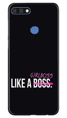 Like a Girl Boss Mobile Back Case for Huawei 7C (Design - 265)